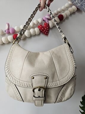 Coach 19004 Whipstitch Soho Hobo Bone Leather Shoulder Bag *Wear - Read